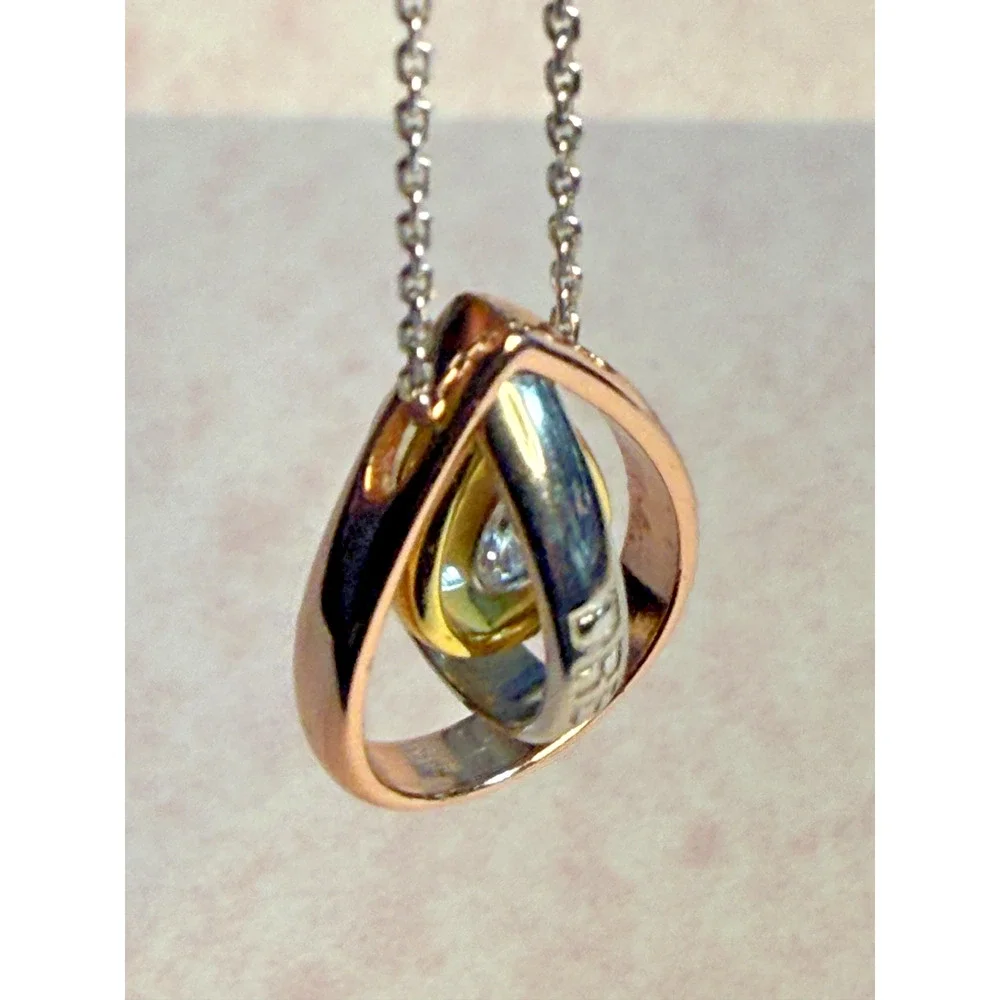 J. Rosee 925 Gold Over Sterling Teardrop Necklace Dream Love Happiness 16 in